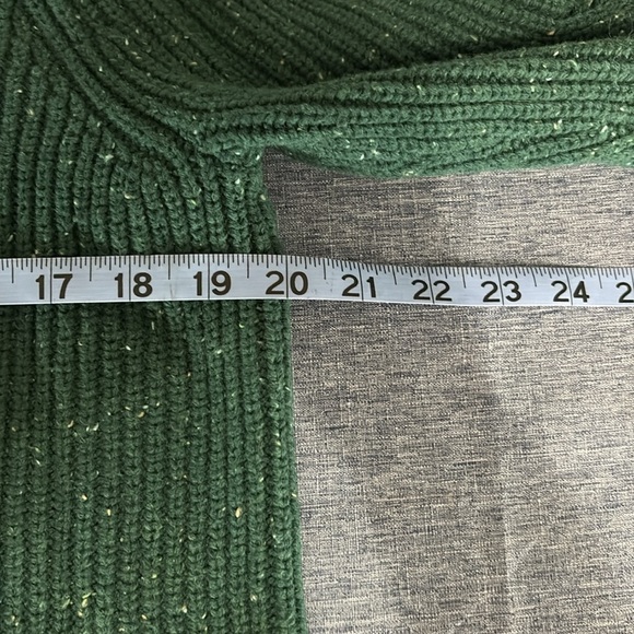 Talbots Women’s Size Large Green with White Flecks Button Down Cardigan Sweater - Picture 4 of 7